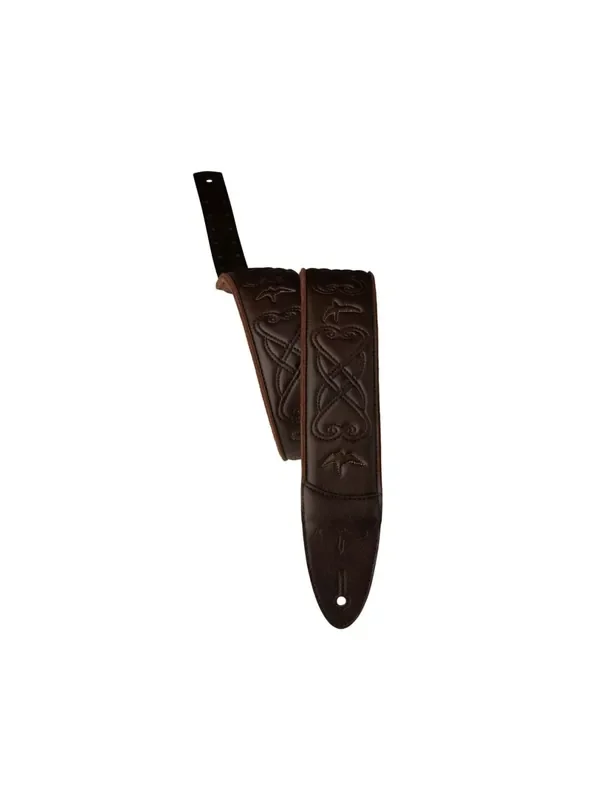PRS 2.4″ Padded Guitar Strap w/RAS Custom Leather (Faux) Birds – Brown