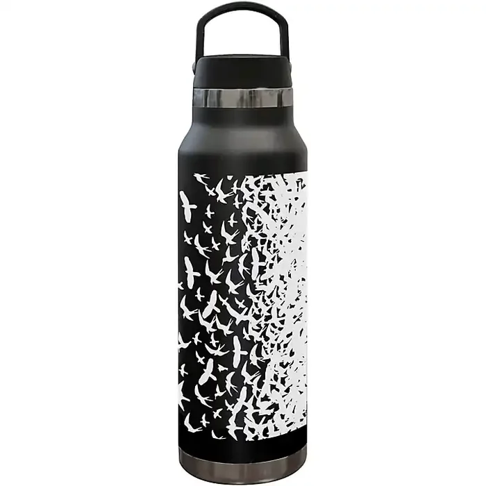 PRS Reusable Water Bottle, Birds Swarm, Black Guitar Center