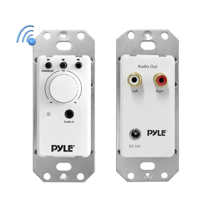 Pyle PWPBT57 In-Wall Bluetooth Audio Receiver, Aux Input for Sound Sys