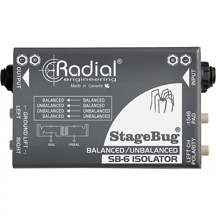Radial Engineering StageBug SB-6 Passive Stereo Line Isolator Guitar Center