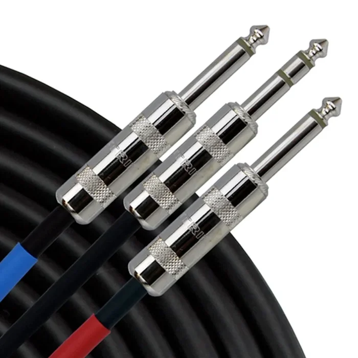 Rapco – YS-P-2 – 2 ft Y Cable – Single 1/4 inch TRS to Dual 1/4 inch T– At Large Inc.® Musical Instruments & Pro Audio
