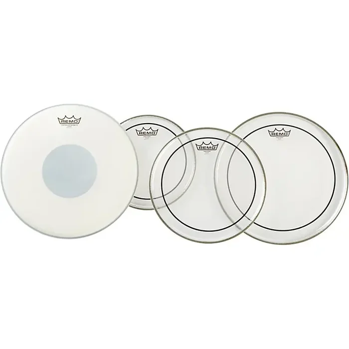 Remo Clear Pinstripe Pro Pack With Free 14″ Controlled Sound X Snare Head 10, 12, 14, In. Guitar Center