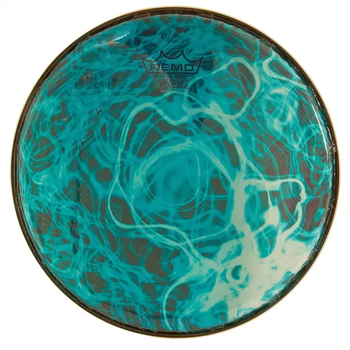 Remo Skyndeep Clear Tone R Series Turquoise Marble Doumbek Head 10″ Diameter 1/2″ Collar