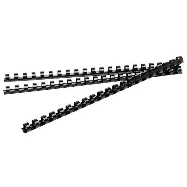 Rexel Box 100 Plastic Binding Comb Round 21 Loop 12.5mm A4 (Black)