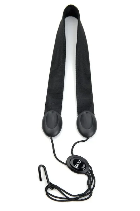Rico Saxophone Strap, Soprano/Alto, Black Nylon