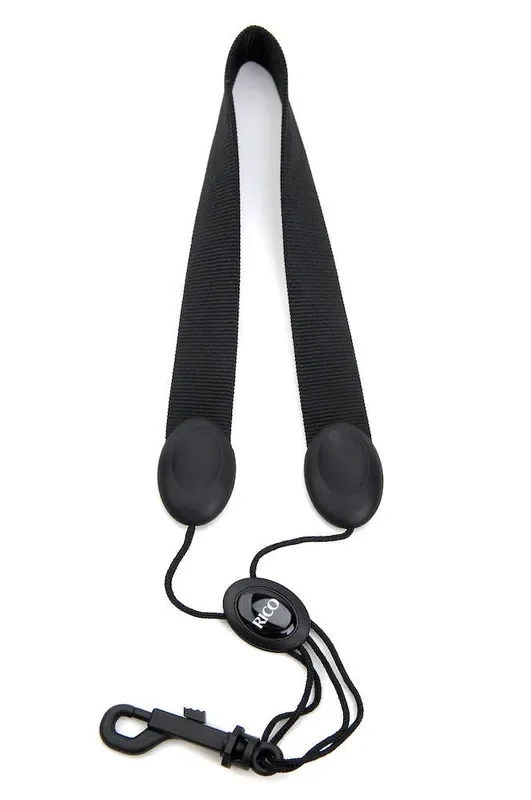 Rico Saxophone Strap, Tenor/Baritone, Black Nylon, Snap Hook