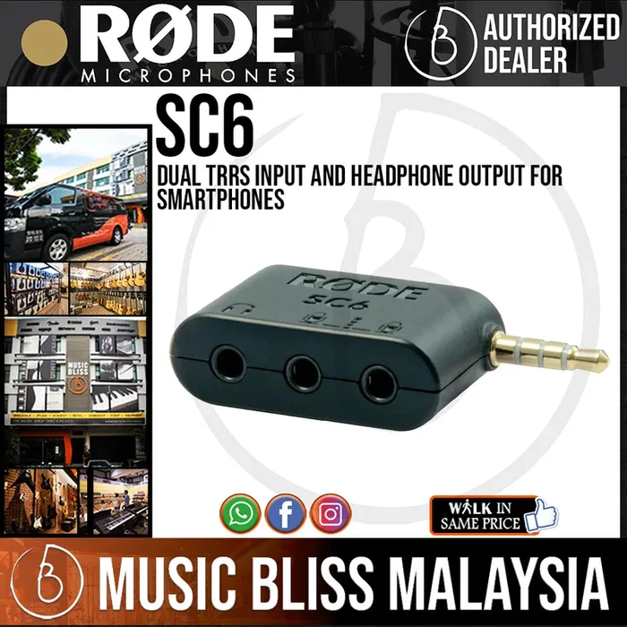 Rode SC6 Dual TRRS Input and Headphone Output for Smartphones (SC-6)