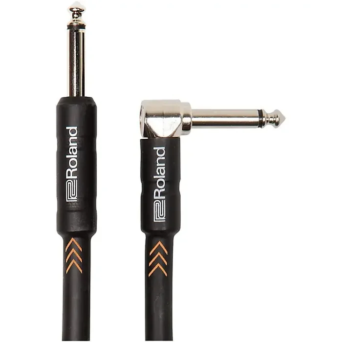 Roland Black Series 1/4″ Angled/Straight Instrument Cable 5 ft. Black Guitar Center