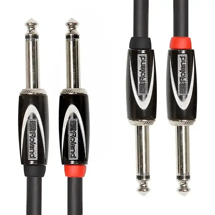 Roland Black Series Dual 1/4″ Interconnect Cable 15 ft. Black Guitar Center