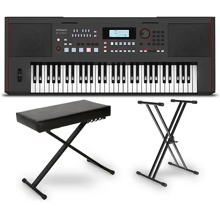 Roland E-X50 Arranger Keyboard Essentials Bundle Black Guitar Center