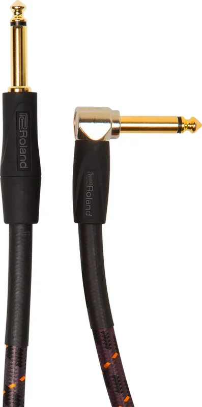 Roland RIC-G10A Gold Series Straight to Angle Instrument Cable – 10 ft– At Large Inc.® Musical Instruments & Pro Audio
