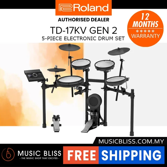 Roland TD-17KV Gen 2 V-Drums Digital Drum Electronic Drum – DRUM KIT (ONLY) (TD-17KV2 / TD17KV2 / TD 17KV2)