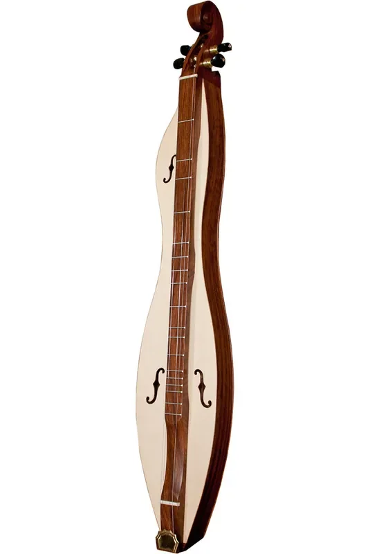 Roosebeck Cutaway Mountain Dulcimer, 4-String, Upper Bout F-holes, Scrolled Pegbox