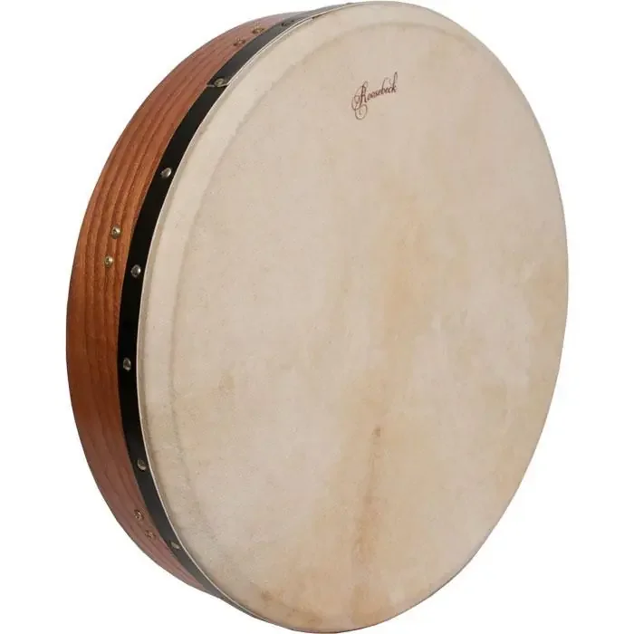 Roosebeck Tunable Red Cedar Bodhran Cross-Bar Double-Layer Natural Head 18 inch x 3.5 inch