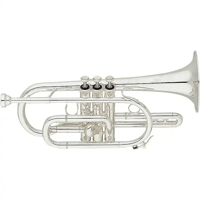 S.E. SHIRES Model 7A Custom Series Professional Bb Cornet Silver plated Yellow Brass Bell Guitar Center