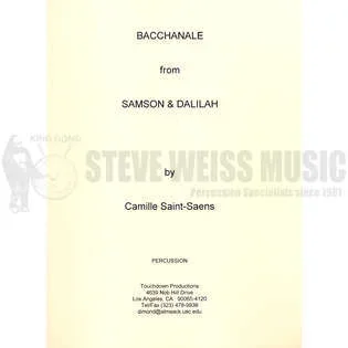 Saint-Saens-Samson & Delilah Bacchanale (Perc./Timp. parts ed. b