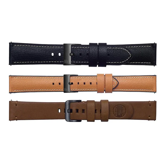 Samsung Galaxy 42mm Watch Straps (3 Pack, Black/Tan/Brown)