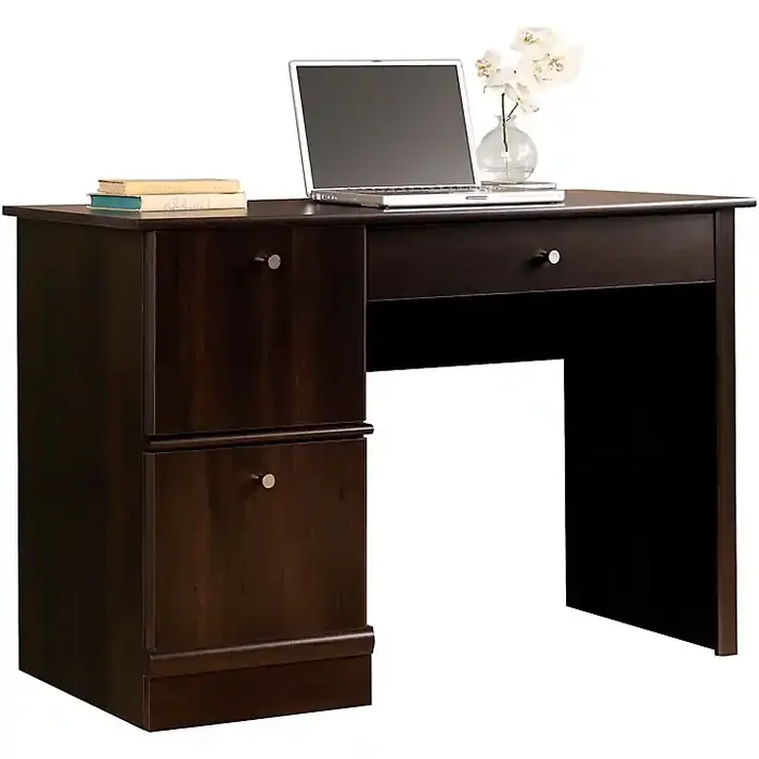 SAUDER Workstation Computer Desk for Recording and Content Creation Cinnamon Cherry Guitar Center