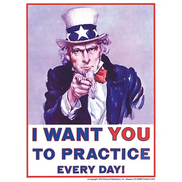 SCHAUM Uncle Sam Poster (I Want You to Practice Every Day) Educational Piano Series Softcover Guitar Center