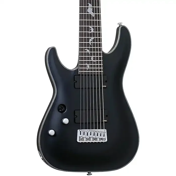 Schecter Guitar Research Damien Platinum 8 Left- Handed Electric Guitar Satin Black Guitar Center