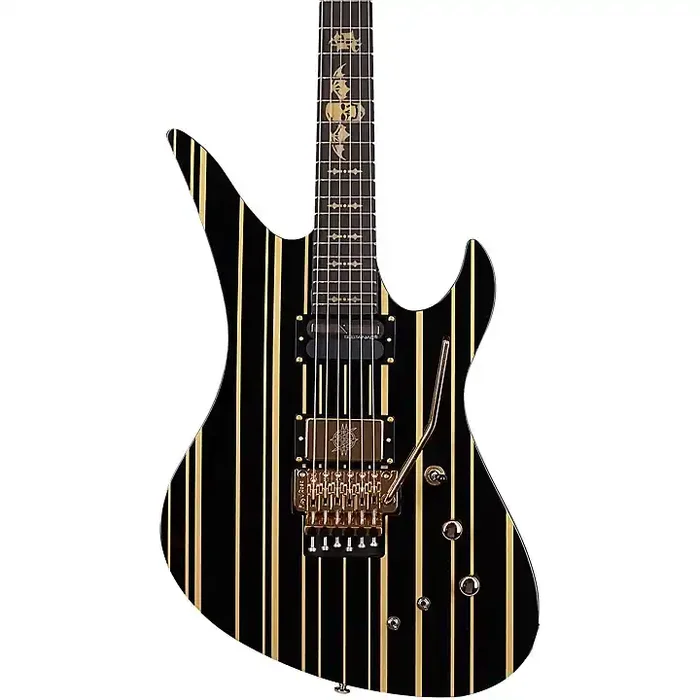 Schecter Guitar Research Synyster Gates Custom-S Electric Guitar Gloss Black with Gold Pinstripe Guitar Center