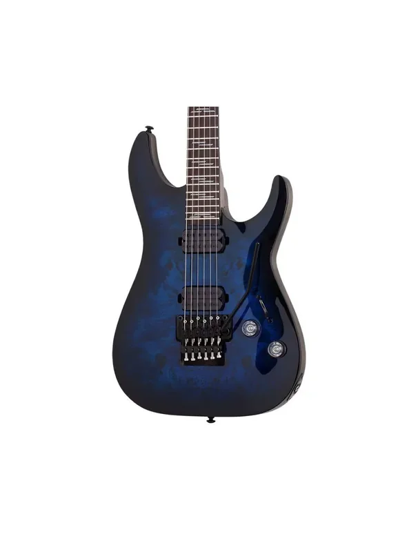 Schecter Omen Elite-6 FR Electric Guitar – See Thru Blue Burst