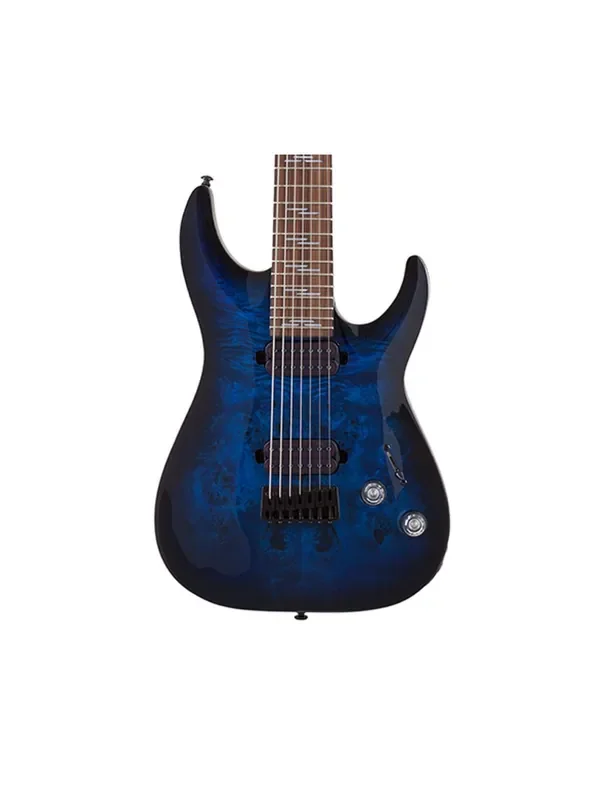 Schecter Omen Elite-7 7-String Electric Guitar – See Thru Blue Burst