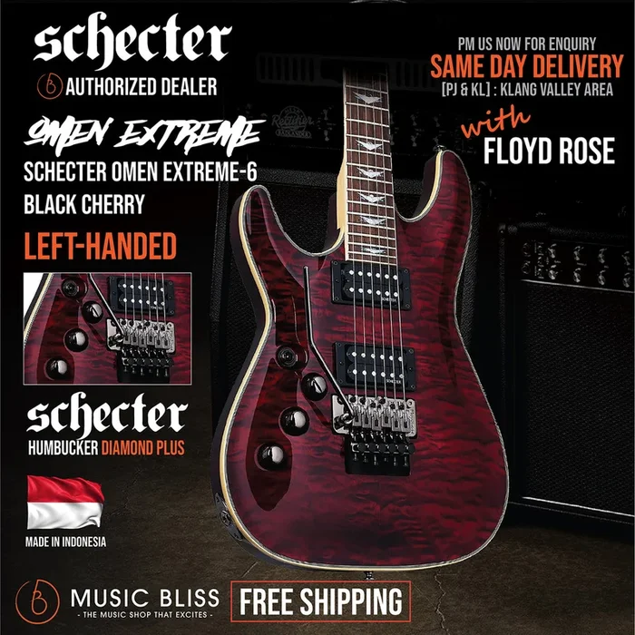 Schecter Omen Extreme 6 with Floyd Rose LEFT HANDED – Black Cherry