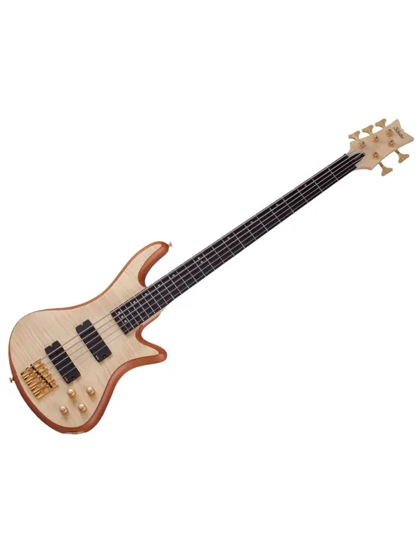 Schecter Stiletto Custom-5 5-String Bass Guitar – Natural Satin