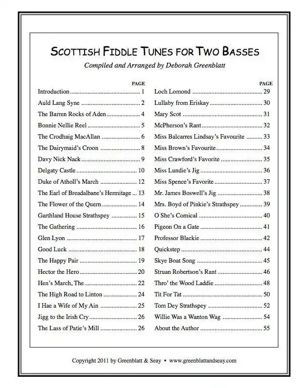 Scottish Fiddle Tunes for Two Basses