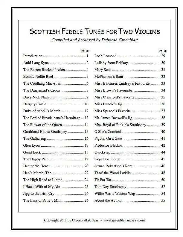 Scottish Fiddle Tunes for Two Violins