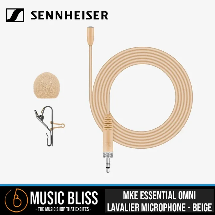 Sennheiser MKE Essential Omni Lavalier Microphone – Beige
