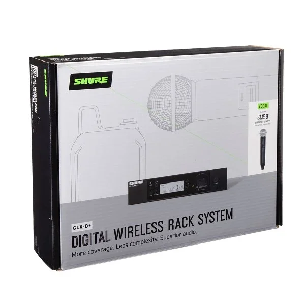 Shure GLXD24RPLUSUKSM58 Wireless with SM58 and Half Rack Receiver
