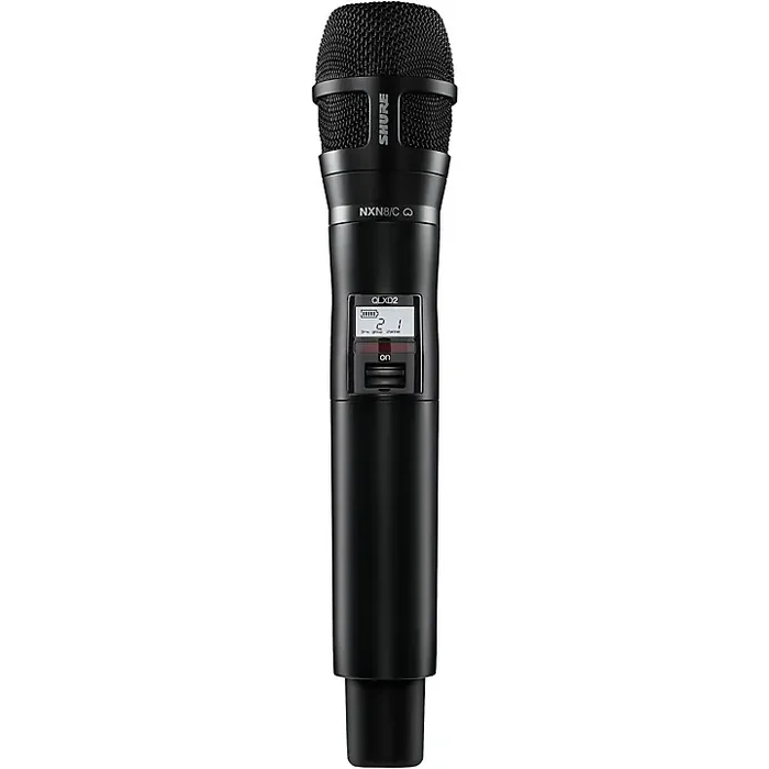 Shure QLXD2/N8C Digital Handheld Wireless Microphone Transmitter with Nexadyne 8/C Cardioid Capsule (G50 470 to 534 MHz) Band G50 Black Guitar Center