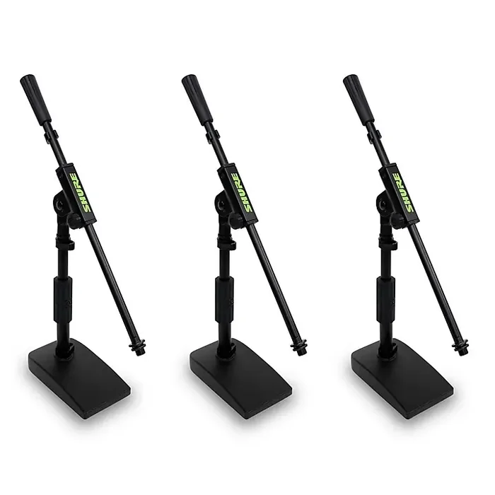 Shure Shure Compact Low-Profile Mic Stand With Single-Section Boom 3-Pack Guitar Center