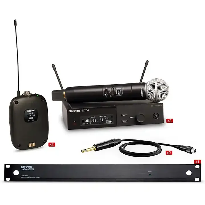 Shure SLXD Dual Body Pack and Microphone Bundle Band H55 Guitar Center