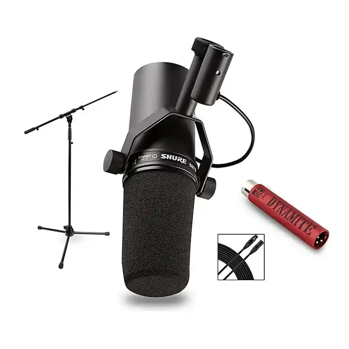 Shure SM7B with sE DM1 Dynamite Active Inline Preamp & Accessories Guitar Center