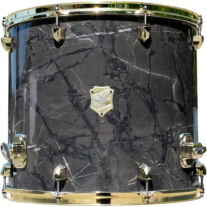 SJC Drums Providence Series Floor Tom Add On with Brass Hardware 16 x 18 in. Obsidian Black Guitar Center