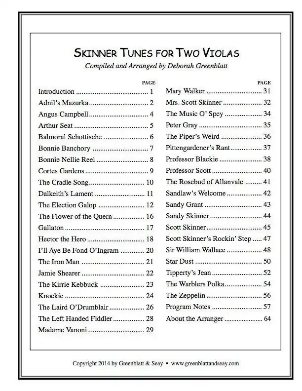 Skinner Tunes for Two Violas