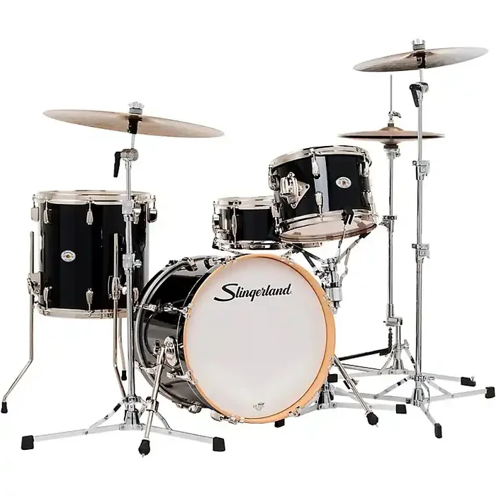 Slingerland Studio King 4-Piece Shell Pack With 18″ Bass Drum Del Norte Black Lacquer Guitar Center