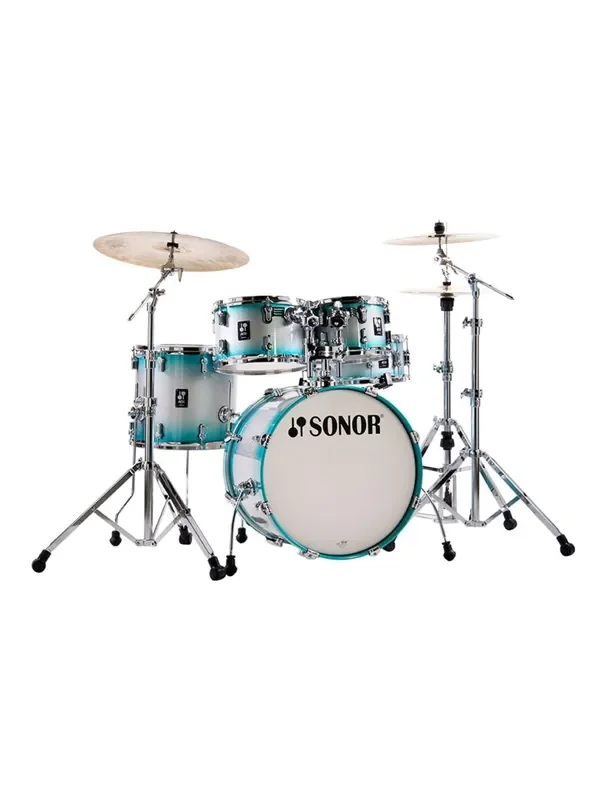 Sonor AQ2 Maple Studio 5-pc Shell Pack w/ 20″ Kick – Aqua Silver Burst