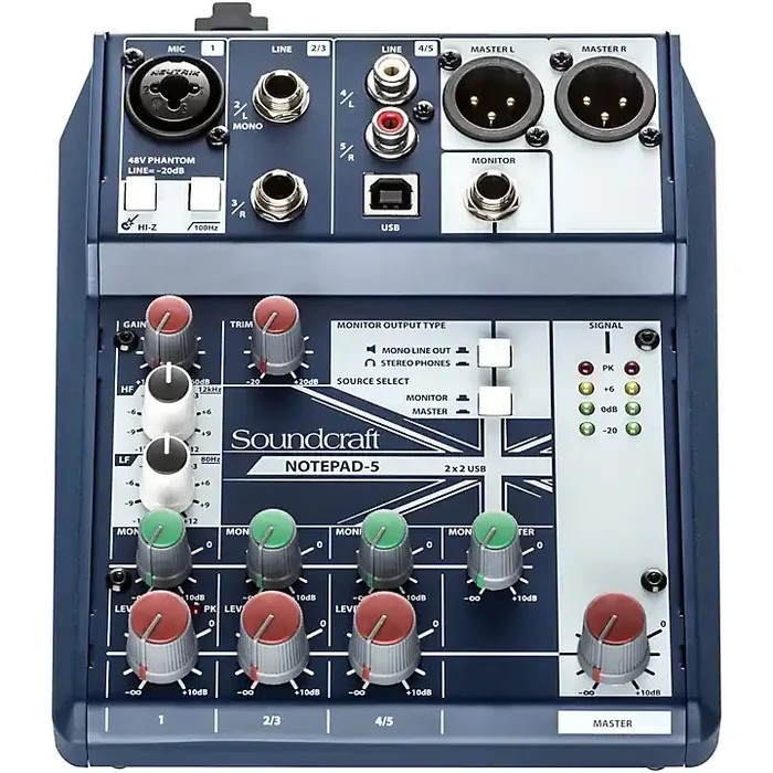Soundcraft Notepad-5 Small-Format Analog Mixing Console With USB I/O Guitar Center