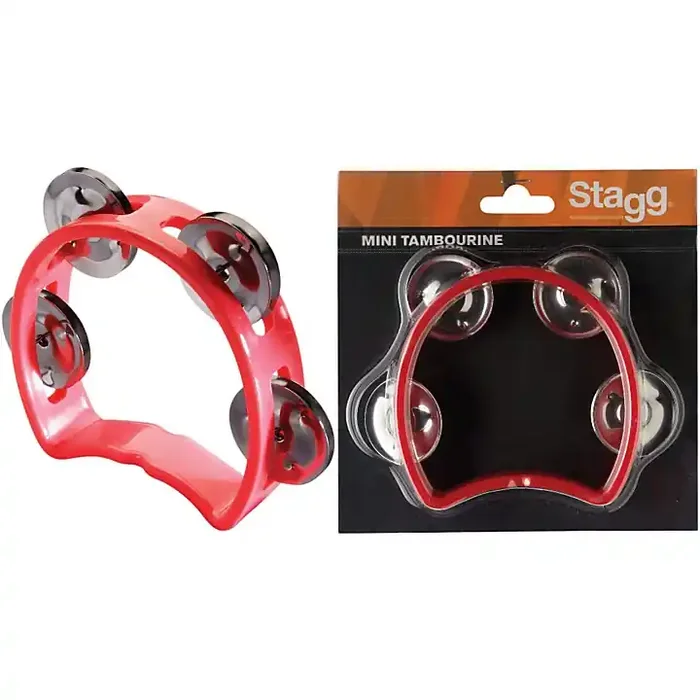 Stagg 4-Jingle Cutaway Tambourine Red Guitar Center
