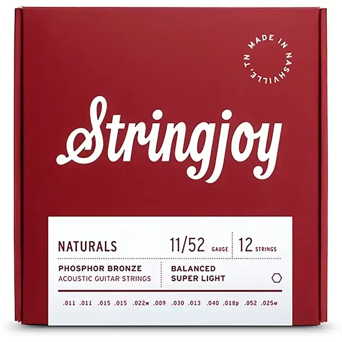 Stringjoy Naturals 12 String Phosphor Bronze Acoustic Guitar Strings 11 – 52 Guitar Center