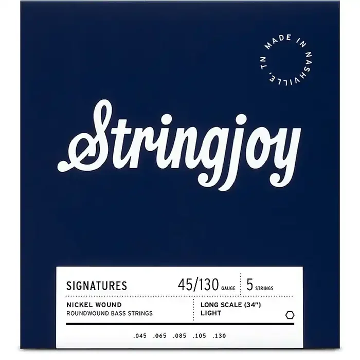 Stringjoy Signatures 5 String Long Scale Nickel Wound Bass Guitar Strings 45 – 130 Guitar Center