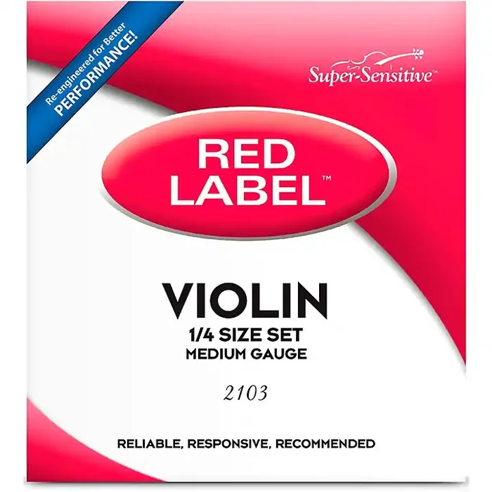 Super Sensitive Red Label Series Violin String Set 1/4 Size, Medium Guitar Center