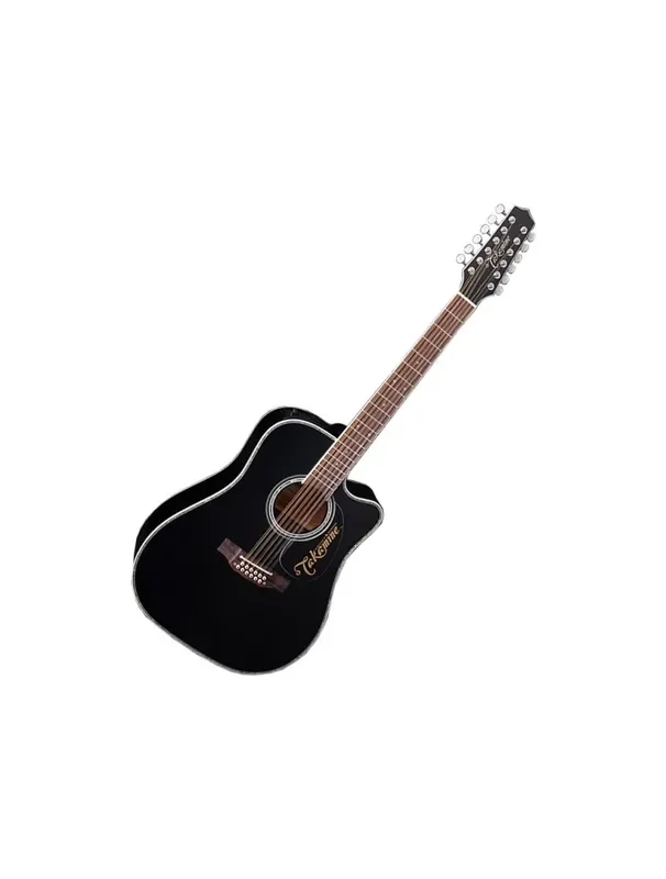 Takamine EF381DX 12-String Acoustic Electric – Black w/ Case