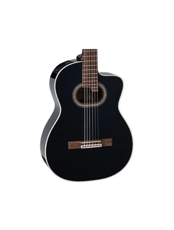 Takamine GC6CEBLK A/E Classical Guitar w/Cutaway – Black – B-Stock