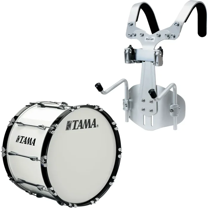 Tama 14″ x 20″ StarLight Marching Bass w/ Carrier in Sugar White