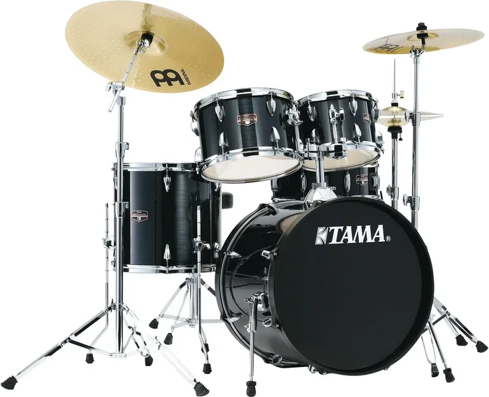 Tama Drums Imperialstar Hairline Black 5pc Set Complete with Hardware, Meinl Cymbals, Throne – 2025